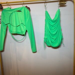 Zara Neon Green Top Set